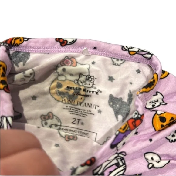 3- Posh Peanut Pajamas Sets Halloween Size 2T hello kitty bats Lot Bundle